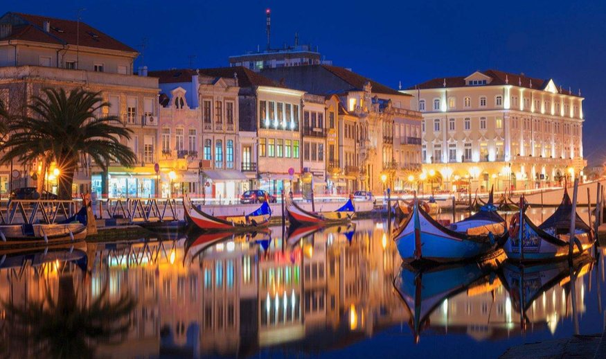 Coimbra illuminated in the evening