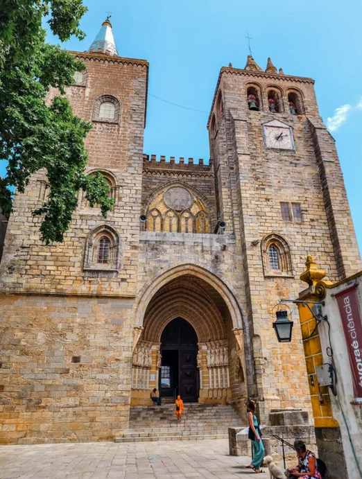 The historic cathedral in Evora